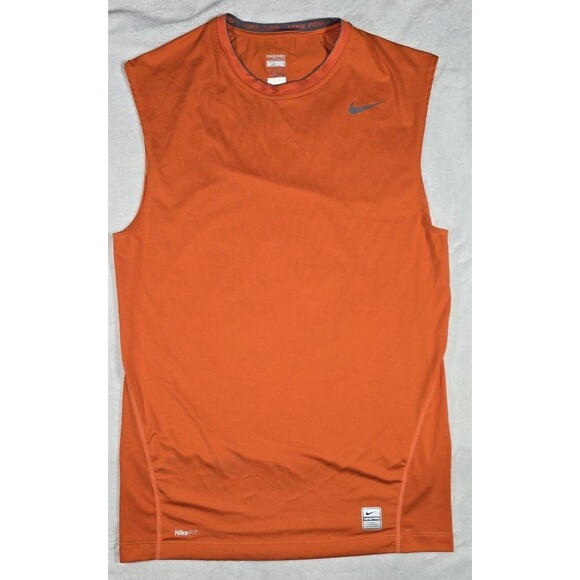 Nike Pro Sleeveless Shirt Mens Compression 2XL Orange - Picture 1 of 8